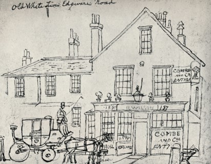 'The Old White Lion, Edgware Road', c1821. Artist: James Pollard.