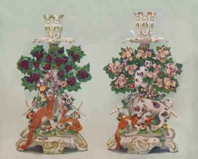 'A Pair of Chelsea Candlesticks', c18th century. Artist: Unknown.
