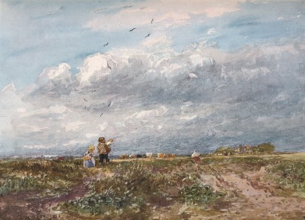'Flying the Kite', 1852. Artist: David Cox the elder.