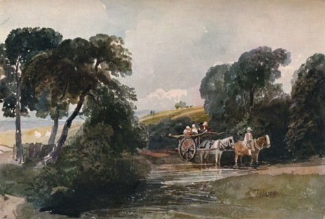 'Hay Cart Crossing a Stream', c1824. Creator: Peter de Wint.