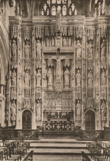 The reredos, Winchester Cathedral, Hampshire, early 20th century(?). Artist: Unknown.