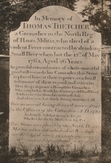 Gravestone of Thomas Thetcher, Winchester Cathedral, Hampshire, early 20th century(?). Artist: Unknown.