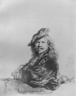 'Rembrandt Leaning on a Stone Sill', 1639. Artist: Rembrandt Harmensz van Rijn.