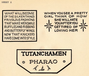 Sheet 2, from a portfolio of alphabets, 1929. Artist: Unknown.