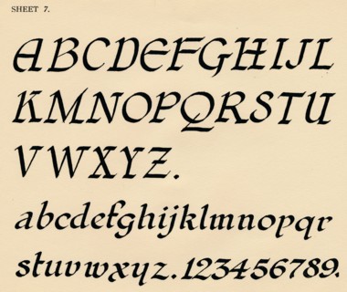 Sheet 7, from a portfolio of alphabets, 1929. Artist: Unknown.