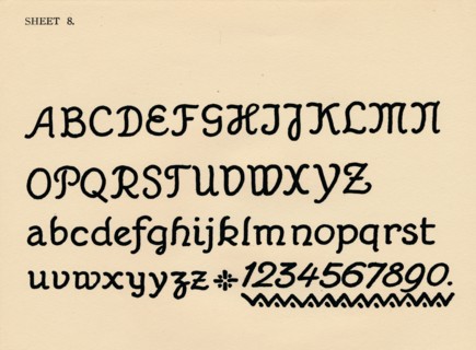 Sheet 8, from a portfolio of alphabets, 1929. Artist: Unknown.