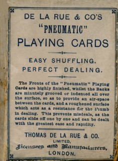 De La Rue & Co's Pneumatic Playing Cards, cover, 1925.  Artist: Unknown.
