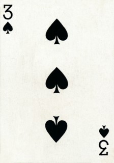 3 of Spades from a deck of Goodall & Son Ltd. playing cards, c1940. Artist: Unknown.