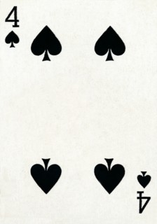 4 of Spades from a deck of Goodall & Son Ltd. playing cards, c1940. Artist: Unknown.