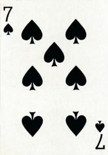 7 of Spades from a deck of Goodall & Son Ltd. playing cards, c1940. Artist: Unknown.