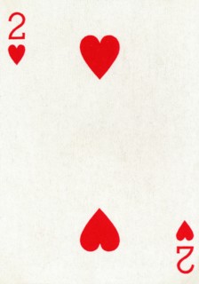 2 of Hearts from a deck of Goodall & Son Ltd. playing cards, c1940. Artist: Unknown.