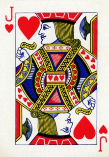 Jack of Hearts from a deck of Goodall & Son Ltd. playing cards, c1940. Artist: Unknown.