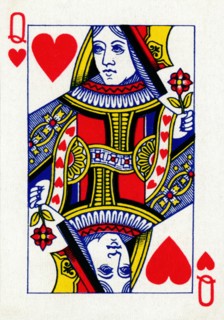 Queen of Hearts from a deck of Goodall & Son Ltd. playing cards, c1940. Artist: Unknown.