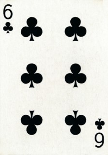 6 of Clubs from a deck of Goodall & Son Ltd. playing cards, c1940. Artist: Unknown.