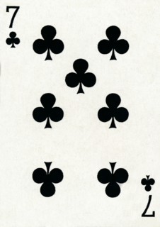 7 of Clubs from a deck of Goodall & Son Ltd. playing cards, c1940. Artist: Unknown.