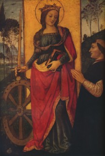 'Saint Catherine of Alexandria with a Donor', c1480. Artist: Bernardino Pinturicchio.