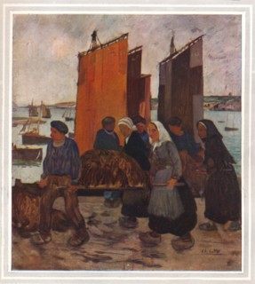 'Pecheurs Bretons Debarqunt Du Goemon', c1903. Artist: Charles Cottet.