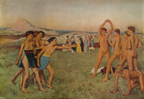 'Young Spartans Exercising', c1860, (1932). Artist: Edgar Degas.