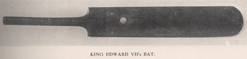 King Edward VII's cricket bat, 1912. Artist: Unknown.