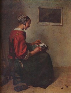 'The Lace Maker', 1662. Artist: Gaspar Netscher.