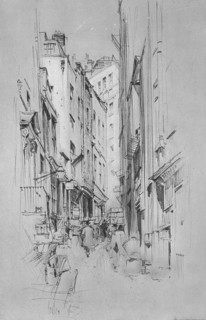 'Love Lane, showing the entrance to Wren's house on the left', c1902, (1903). Artist: Hedley Fitton.