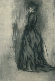 'The Velvet Dress (Frances Leyland)', c1873, (1904). Artist: James Abbott McNeill Whistler.