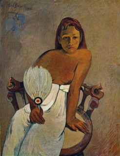 'The Girl with a Fan', 1902. Artist: Paul Gauguin.