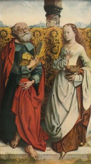 'Saints Peter and Dorothy', c1505, (1909). Artist: Unknown.
