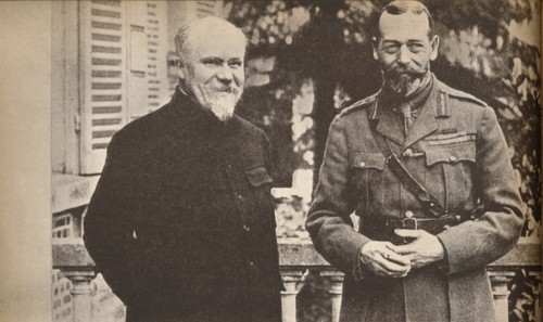'His Majesty with President Poincare at The British General Headquarters in France', c1916, (1935). Creator: Unknown.