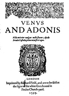 'Shakespeare's First Published Work - 1st Edition of Venus and Adonis', 1593, (1946). Artist: Unknown.
