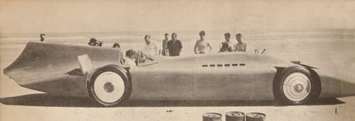'Sir Malcolm Campbell in his new Blue Bird at Dayton Beach, Florida', 1935, (1935). Artist: Unknown.