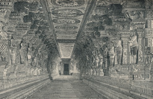 'Colonnade in the Interior of the Hindu Temple on the Island of Rameswaram Southern India', c1903, ( Artist: Unknown.
