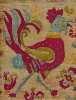 'Bird Motif (Cock) from an embroidered valance of Ionian Islands', c1640. Artist: Unknown.