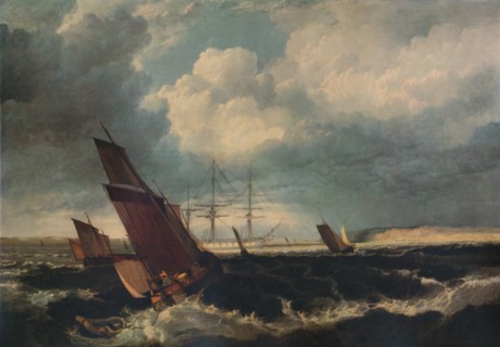 'Guardship off the Nore', c1844. Artist: Clarkson Stanfield.