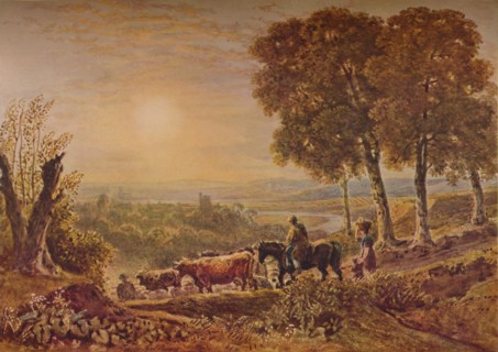 'Sunset with Cattle', 1841. Creator: George Barret the Younger.