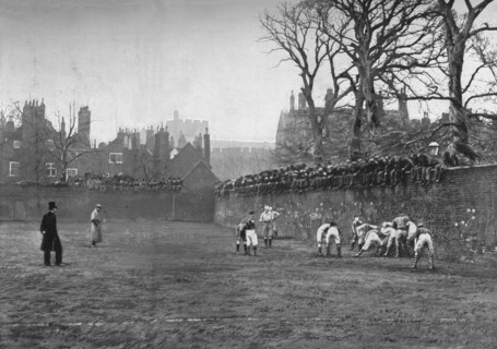 'The Wall Game at Eton: St. Andrew's Day - Oppidan v. Colleges', c1900, (1903). Artist: Hills and Saunders.