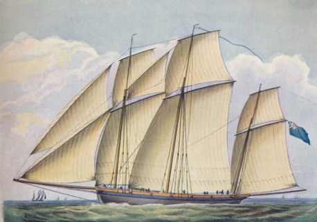 'Armed Lugger Close Hauled With All Sail Set', 1825. Artist: John Rogers.