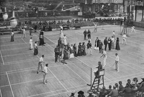'A Badminton Tournament at the Crystal Palace', 1902, (1903). Artist: Russell & Sons.