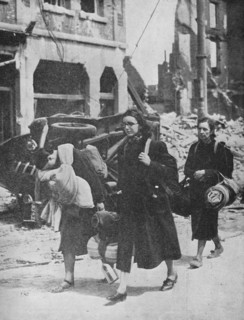 'British troops hold out in Louvain as refugees leave the city', 1940, (1940). Artist: Unknown.