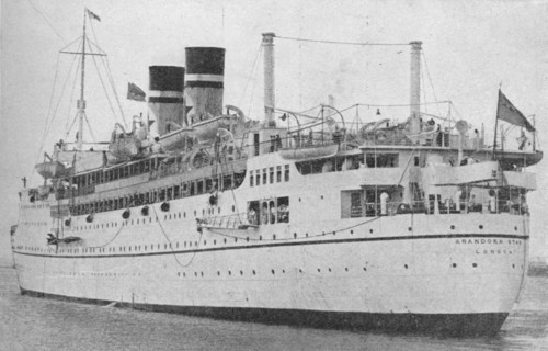 The Arandora Star at the start of a peace time voyage', c1938 (1940). Artist: Unknown.