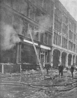 'Firemen Tackle City Blaze', 1940, (1940). Artist: Unknown.