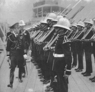 The Prince of Wales inspecting marines at Portsmouth, Hampshire, 1921 (1936). Artist: Unknown.