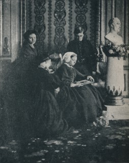 'The Queen, with the Prince of Wales, the Princess Royal and the Princess Alice, in 1862', c1862, (1 Artist: William Samuel Bambridge.