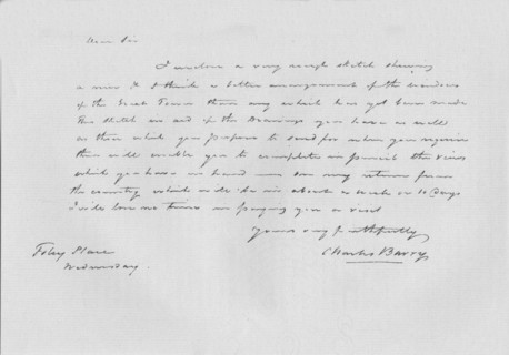A letter from Charles Barry, c1840 (1904). Artist: Sir Charles Barry.