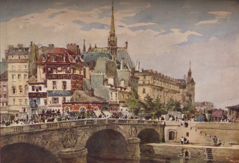 'Paris from the Pont St Michel', c1846. Artist: Charles Claude Pyne.