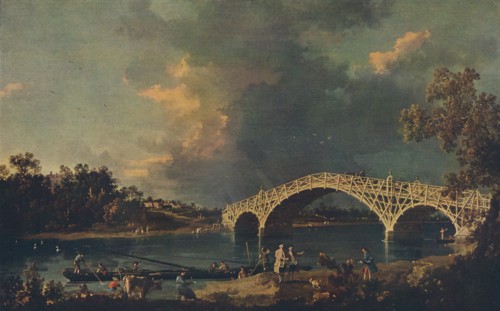 'Old Walton Bridge', 1754. Artist: Canaletto.