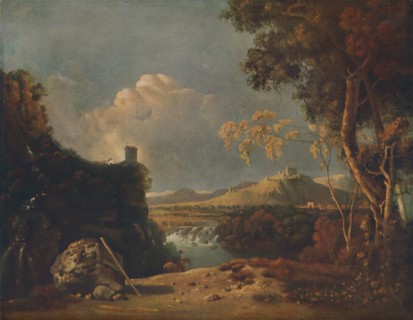 'The White Monk - IV (Italian Landscape, with White Monk)', c1752. Artist: Richard Wilson.