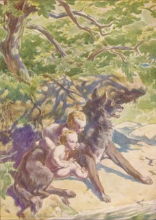 'Down to the river presently came a she-wolf to drink', c1912 (1912). Artist: Ernest Dudley Heath.