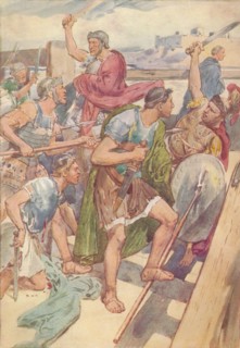 'Here it would be possible, he thought, to hold the enemy at bay', c1912 (1912). Artist: Unknown.