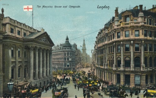 'The Mansion House and Cheapside, London', c1910. Artist: Unknown.